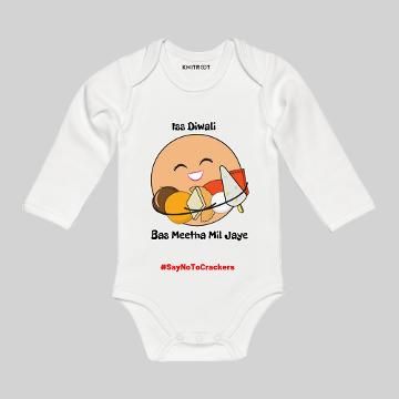 Buy White Half Sleeves My First Diwali Printed Onesies Online 498 Hopscotch