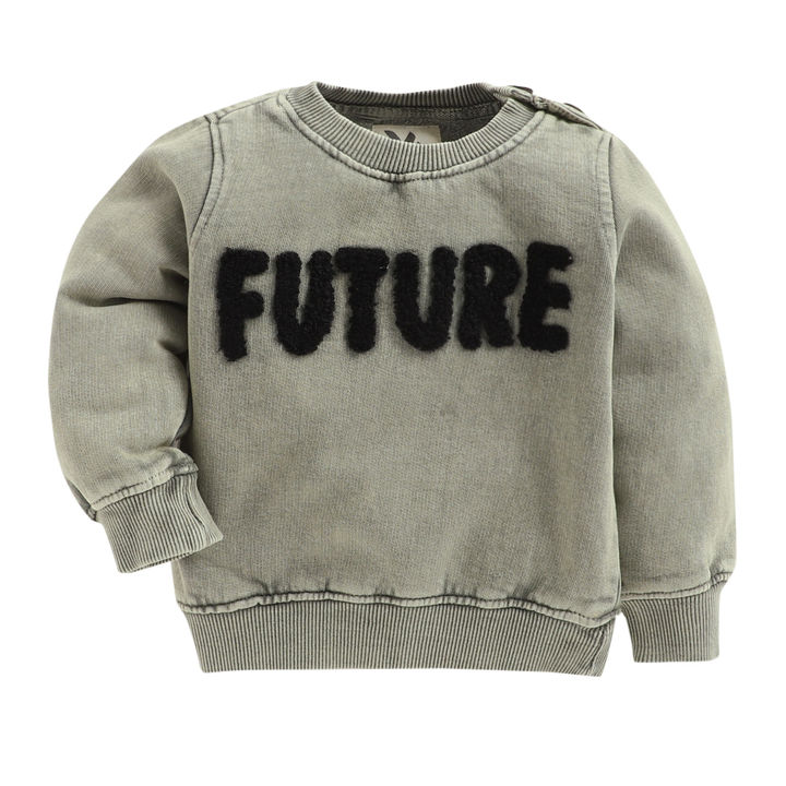 Shop Online Boys Gray Text Print Full-Sleeve Sweatshirt at ₹722