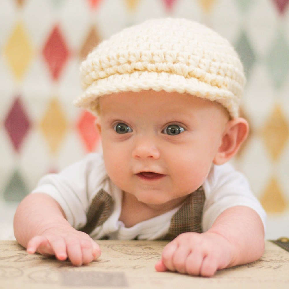 Shop Online Cream Crochet Golf Cap Beanie at ₹499