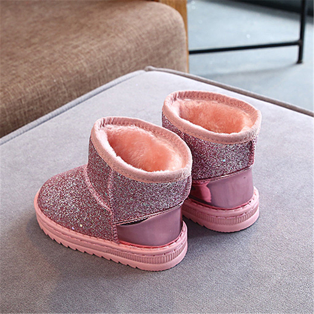 pink glitter snow boots