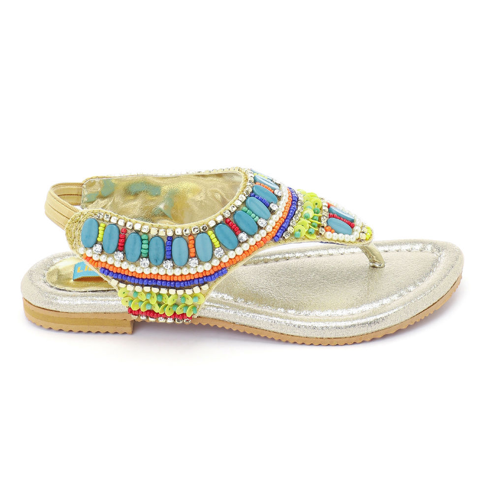 Buy Women's Flat Sandals Ladies Thong Flat Sandals Bohemian Beaded Strap  Sandals Diamante Rhinestone Leather Sandals Online at desertcartINDIA