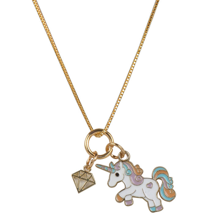 Buy Gold Arendelle Unicorn And Diamond Charm Pendant Set Online