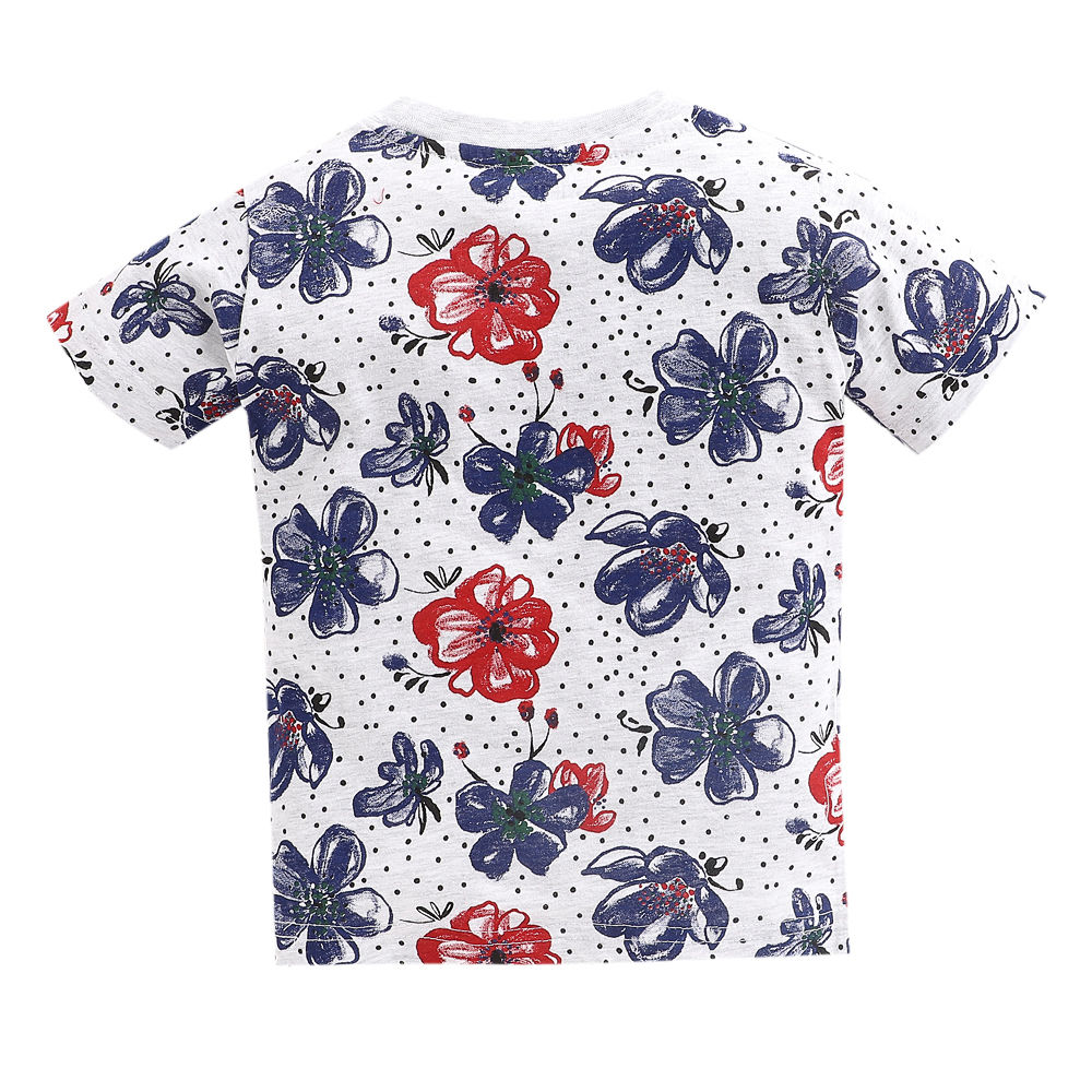 flower printed half shirt