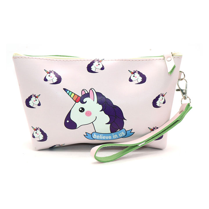 Shop Online Pink Cute Unicorn Print Multipurpose Pouch at ₹299