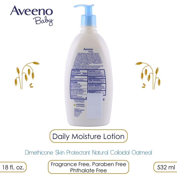 Buy Aveeno Baby Daily Moisture Lotion 532ml Online 1574 Hopscotch The aveeno® brand is most trusted for its use of natural ingredients. aveeno baby daily moisture lotion 532ml