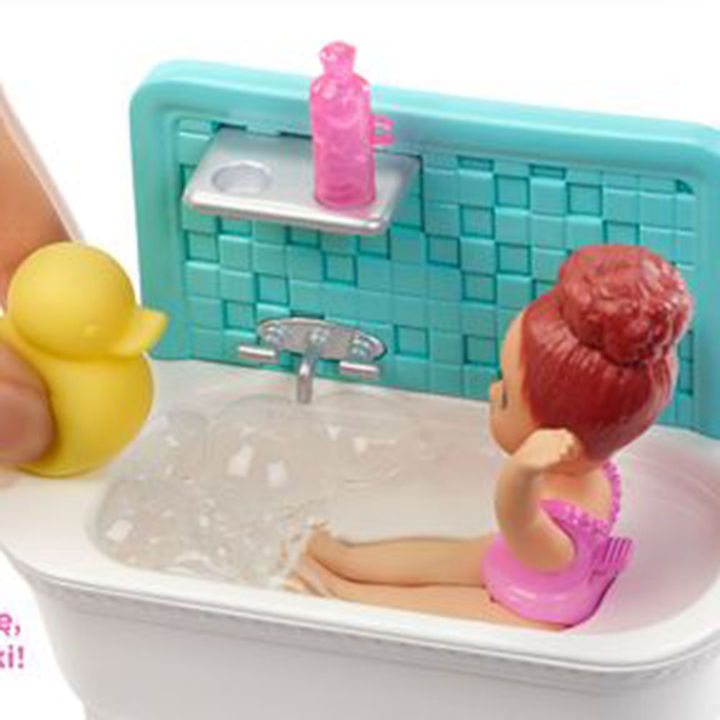 Shop Online Barbie Skipper Babysitters Dolls and Bathtime Playset at ₹1599
