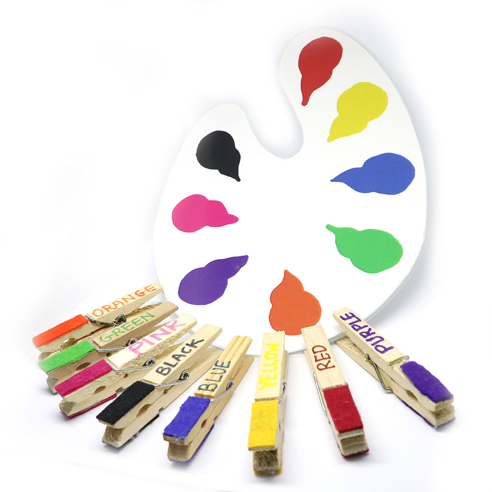 

this preschool busy bag comes with a laminated paint palette