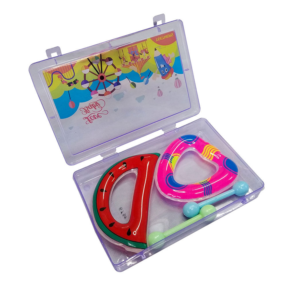 

love baby teether is a colorful smart shaped teether in