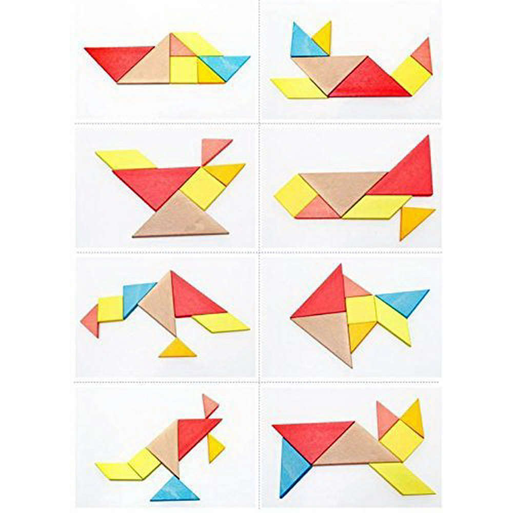 Shop Online 7 Piece Wooden Tangram Puzzle for Mind Development at ₹309