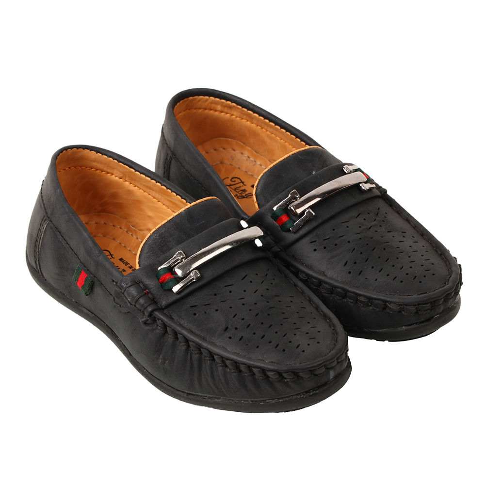 boys black loafers
