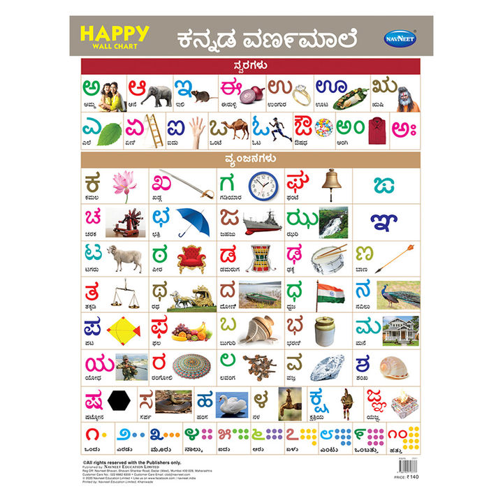 Buy Navneet Happy Wall Chart Kannada Varnamale Online 140 Hopscotch 80 abiding hindi letters chart with pictures. navneet happy wall chart kannada varnamale