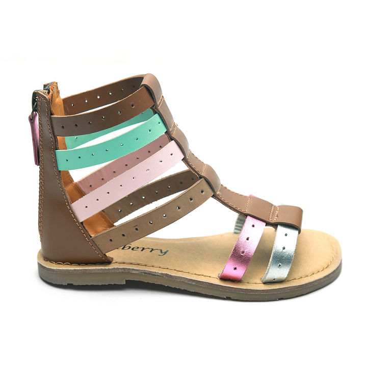 multicolored leather sandals