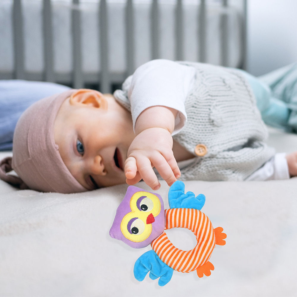 

this ring rattle has been designed to stimulate a baby