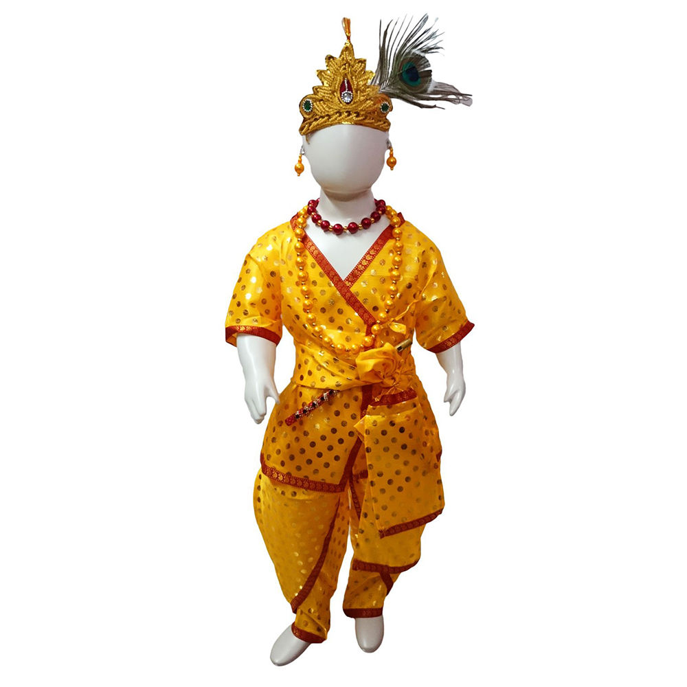 

shri krishna polka dots kids fancy dress costume 9 pcs