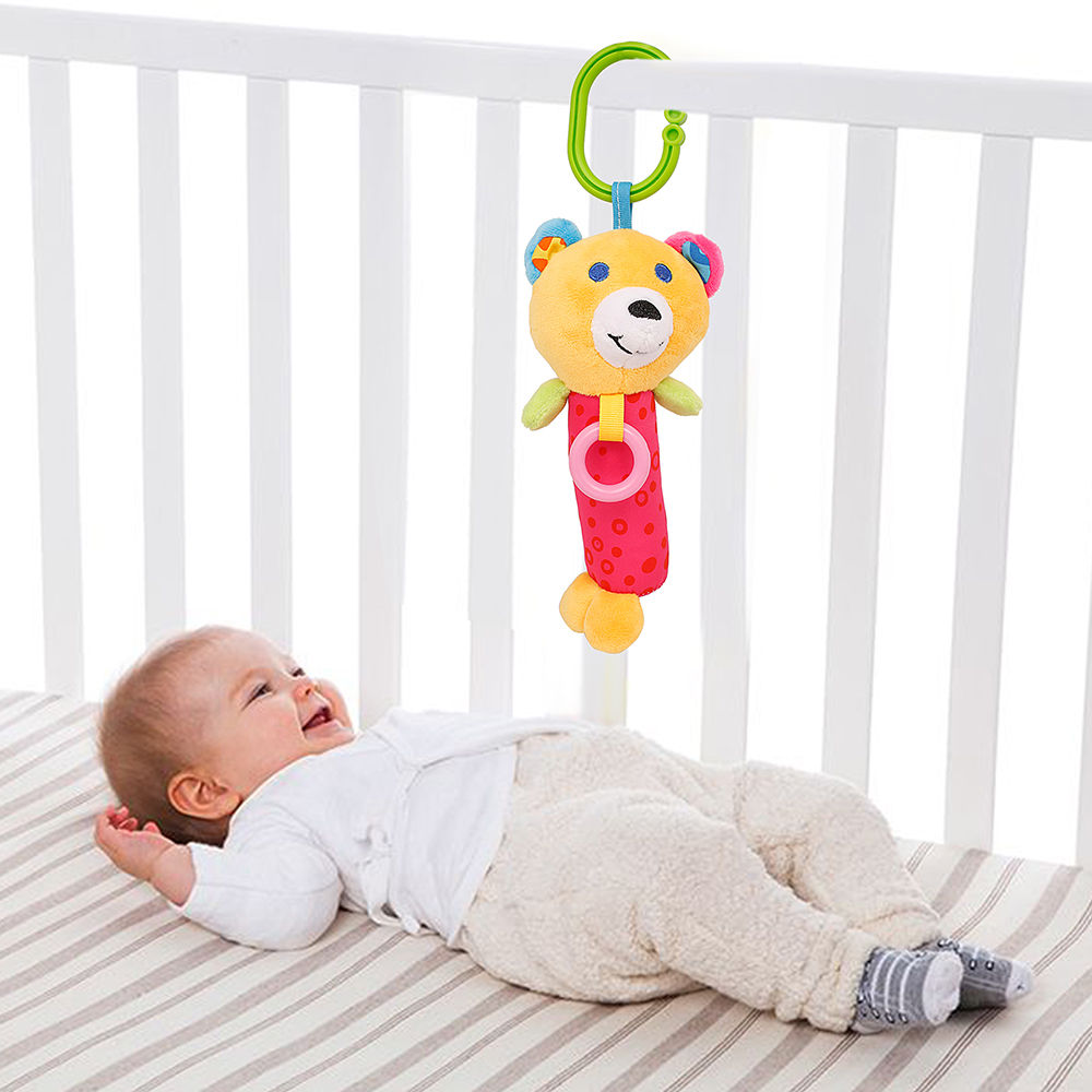 

this ring rattle has been designed to stimulate a baby