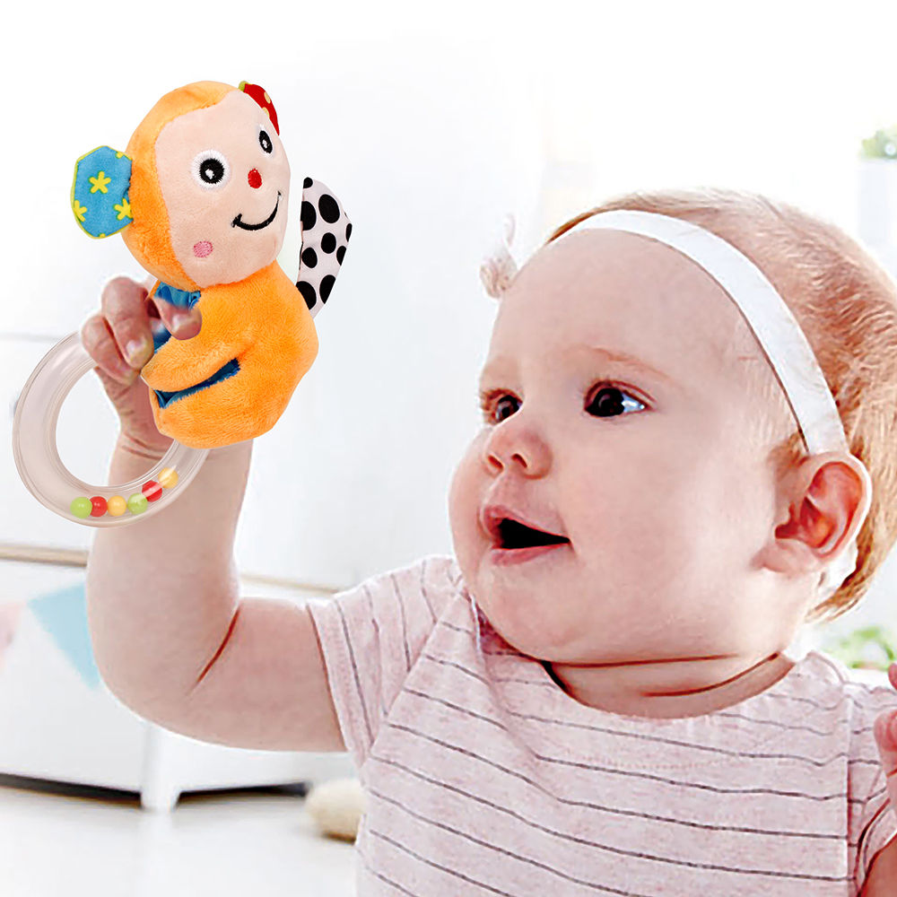 

this ring rattle has been designed to stimulate a baby