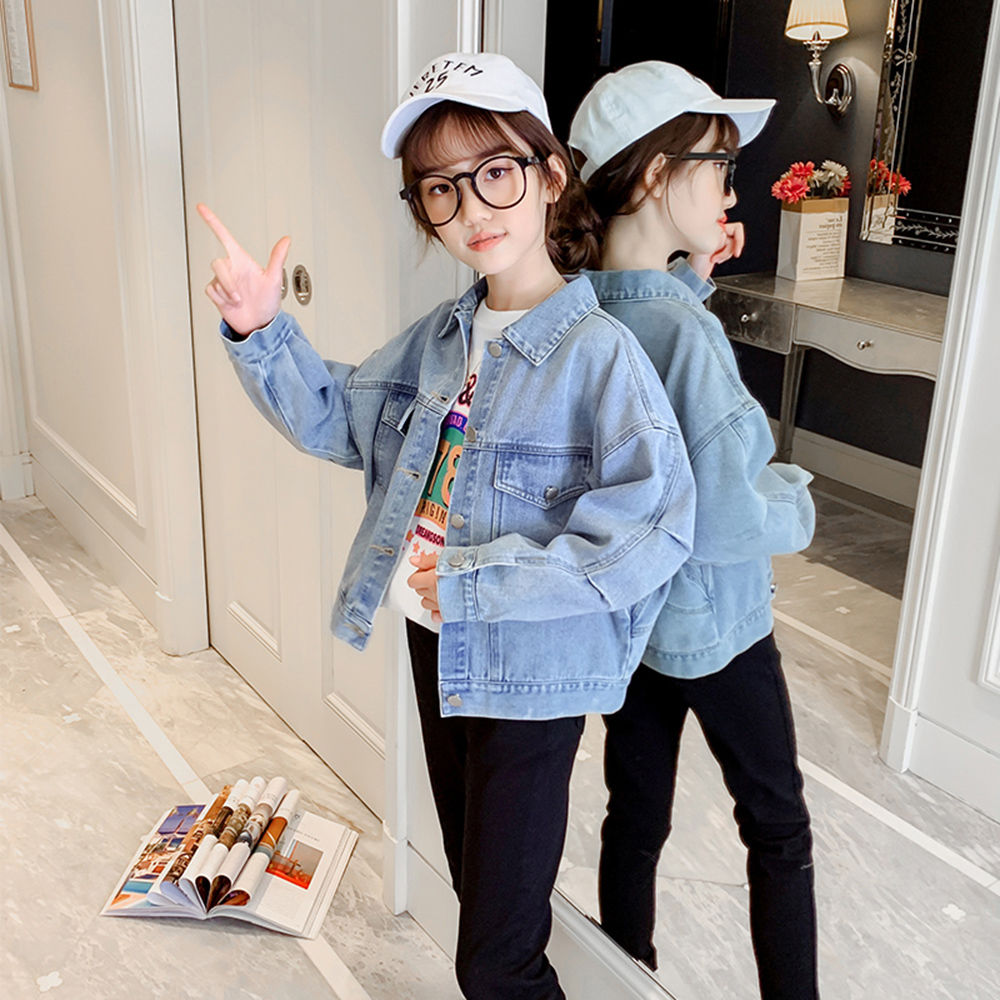 Buy Levi's kids girl cropped trucker denim jacket wash blue Online | Brands  For Less