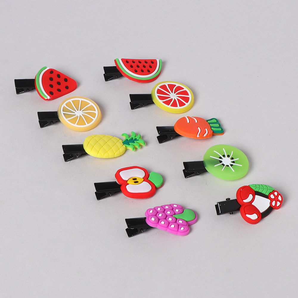 

10 pcs set colorful hair clips material plastic