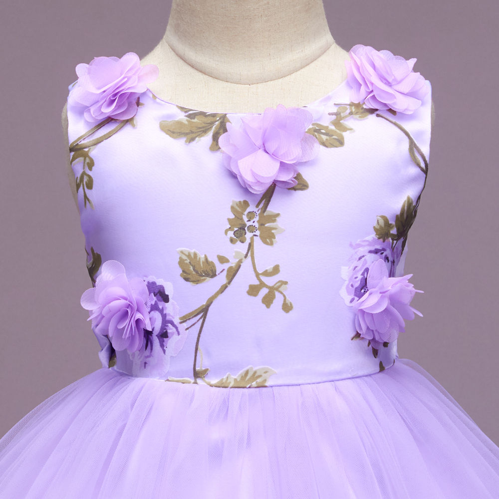 Lavender Tulle Straps Floor Length Evening Dress, Lavender A-Line Prom