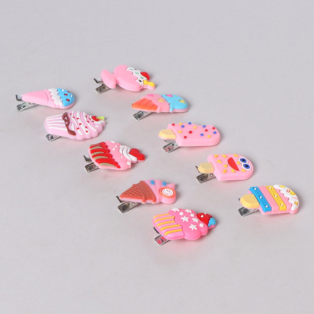 

10 pcs set colorful hair clips material plastic