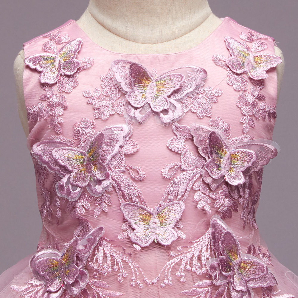Girls Sleeveless Butterfly Applique Maxi Flower Girl Dress – Mia Belle Girls