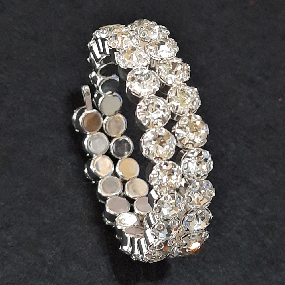 

silver stone double line bracelet