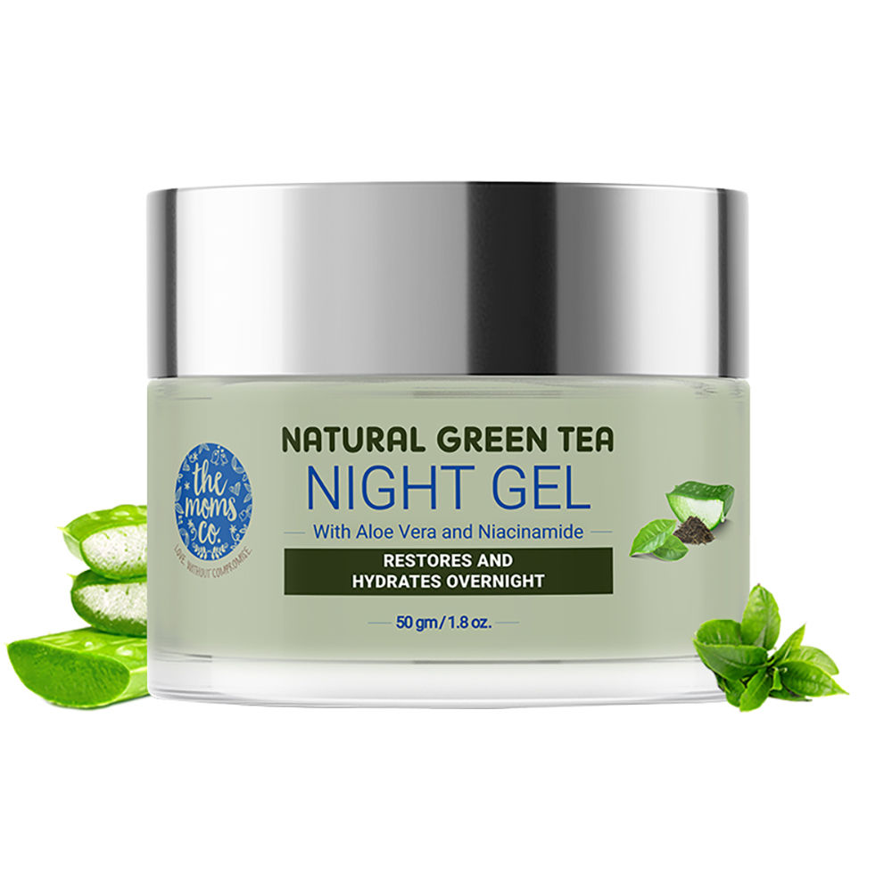 

the moms co natural green tea night gel features an