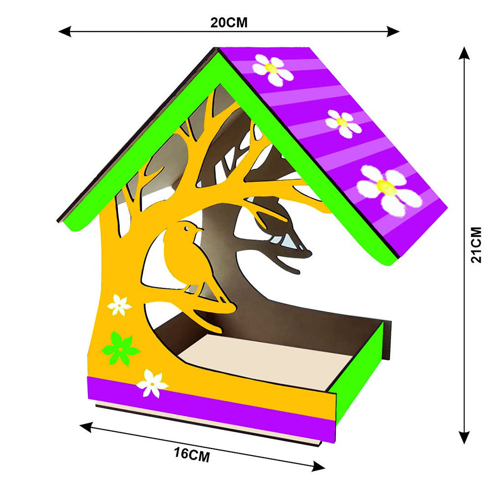 

diy wooden build paint hut shaped bird house for kids