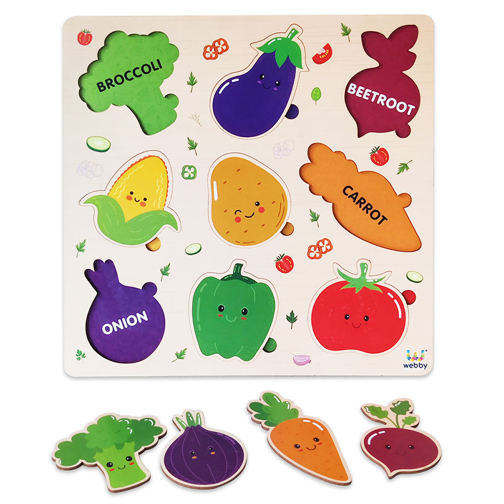 

vegetables educational pre school wooden puzzle for 3 year boys