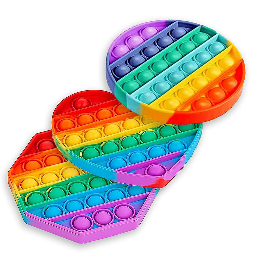 

pop it rainbow material silicone weight 70g piece product size