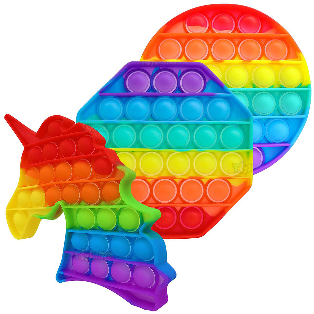 

pop it rainbow material silicone weight 70g piece product size