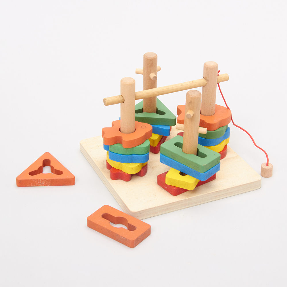 

bring home toy jumble’s wooden blocks geometric shaped four sets