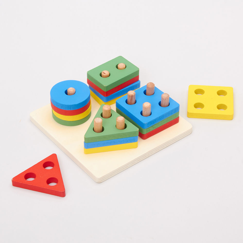 

bring home toy jumble’s wooden blocks geometric shaped four sets