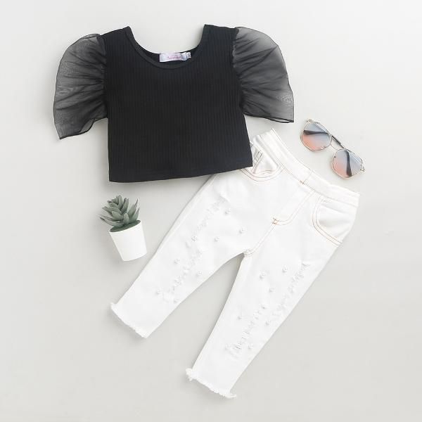 Buy Kids Girls Casual Wide Leg Pants Denim Pants Jeans Trousers High Waist  Long Pants at affordable prices — free shipping, real reviews with photos —  Joom