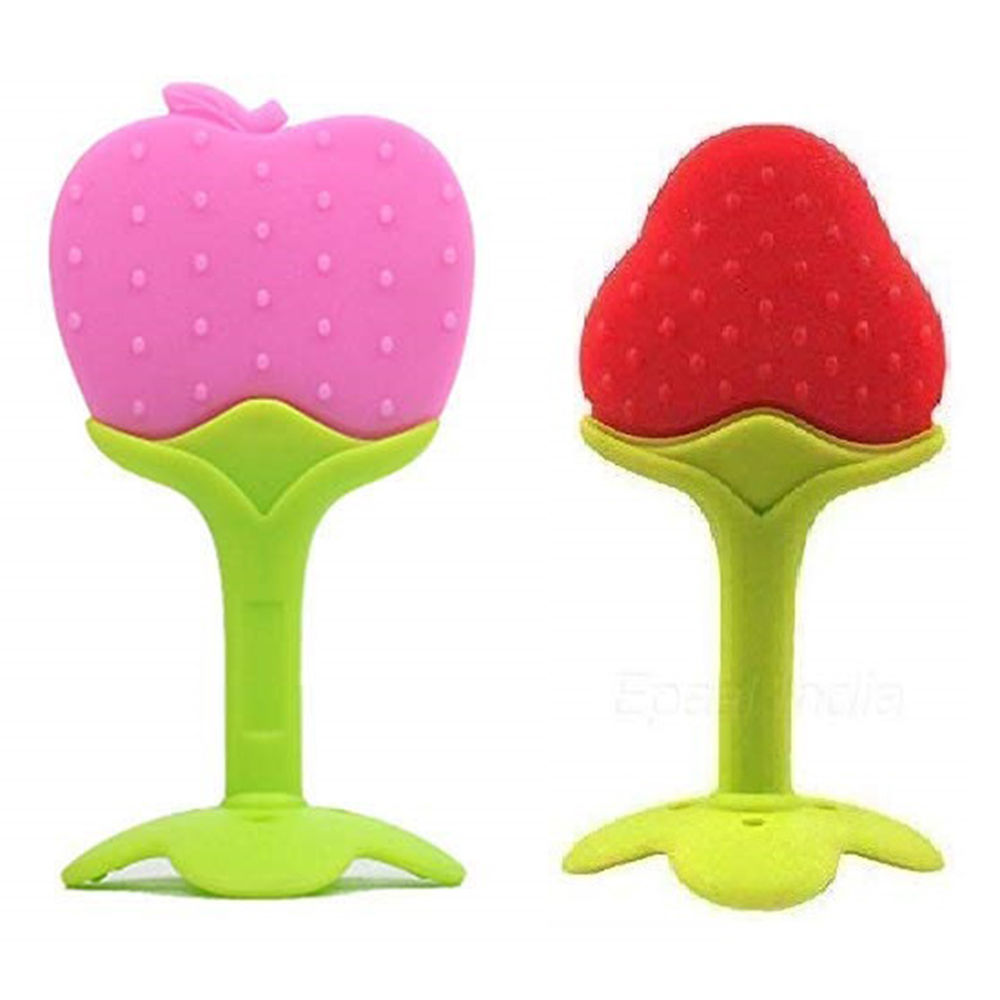 

silicone fruit shape 2 piece of teething soft sensory teether