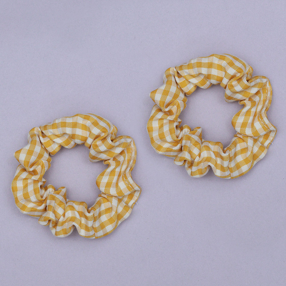

pack of 2 chex printed hair ties for girls