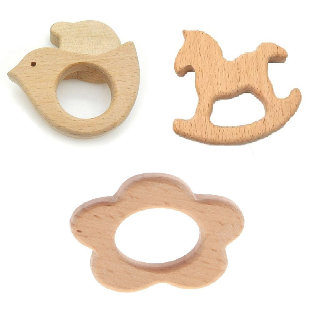 

wooden toy teether is specially designed to easy teething discomfort