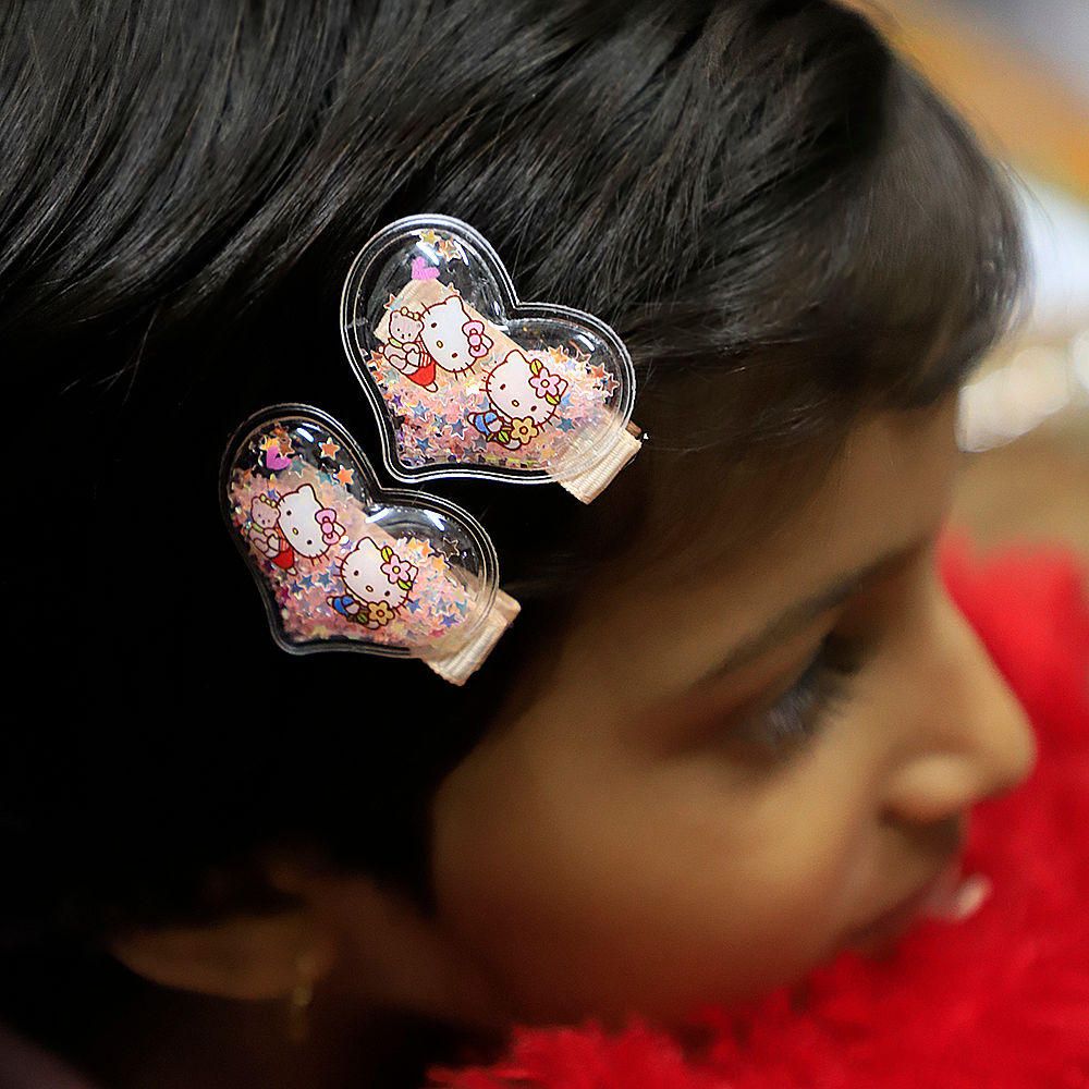 

peach heart hairclip