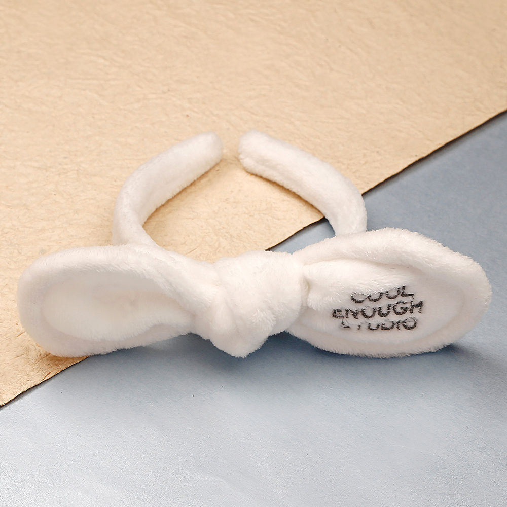 

bunny ears knot hairband white