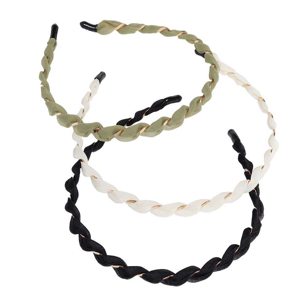 

fashionable headbands for girls green cream and black pack of