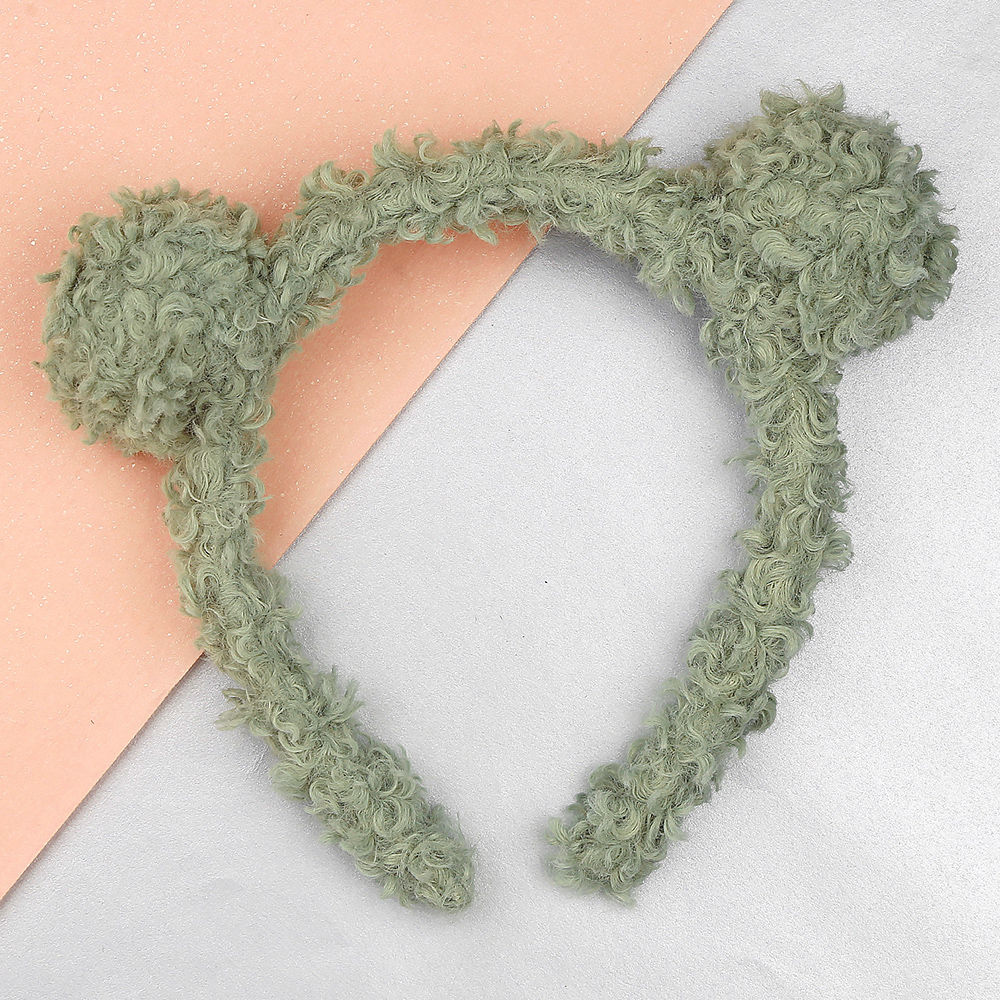 

pom pom applique hairband green