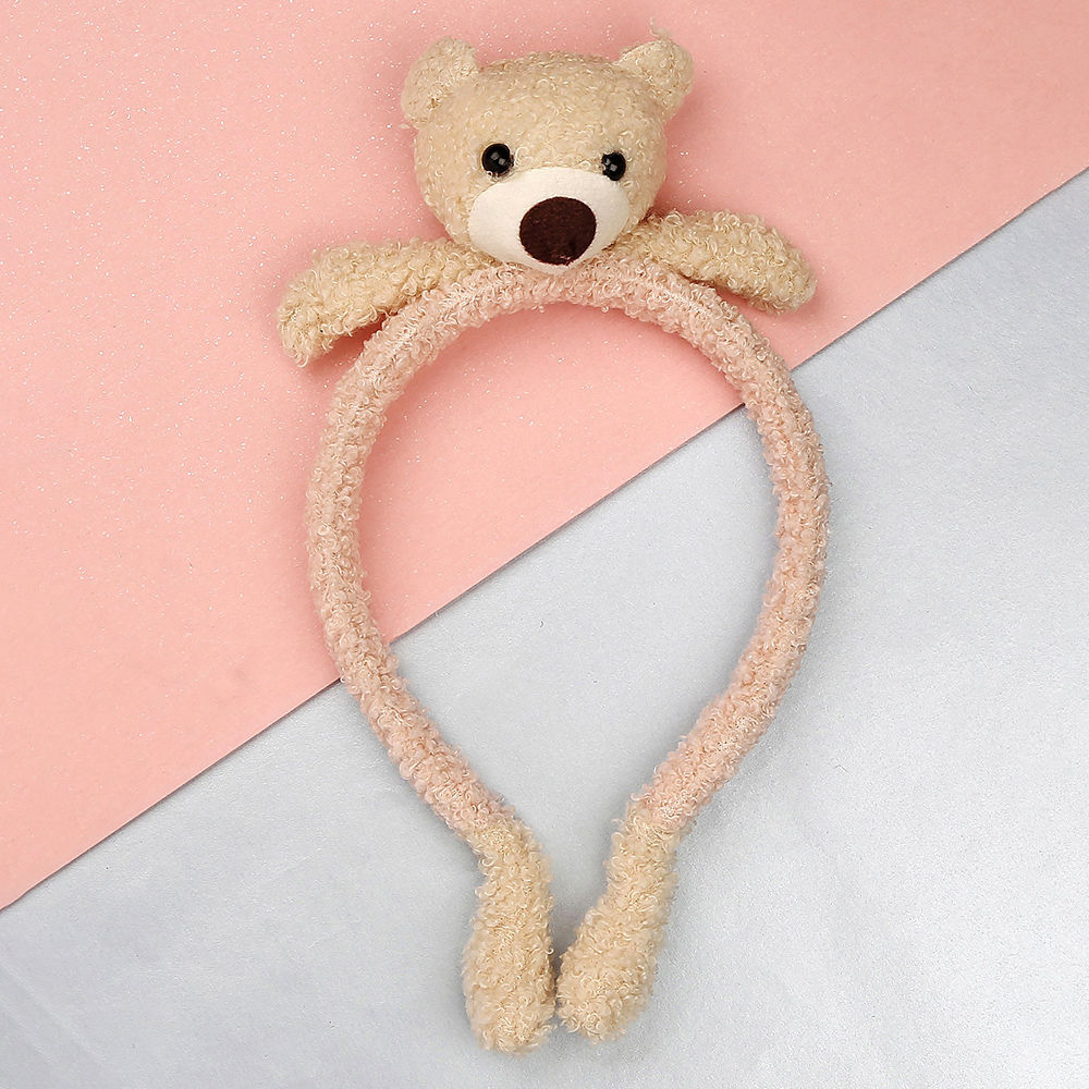 

bear aaplique hairband peach