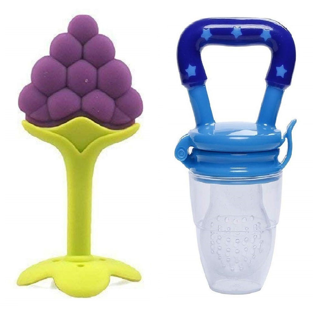 

silicone grapes fruit shape teether with baby feeding nibbler