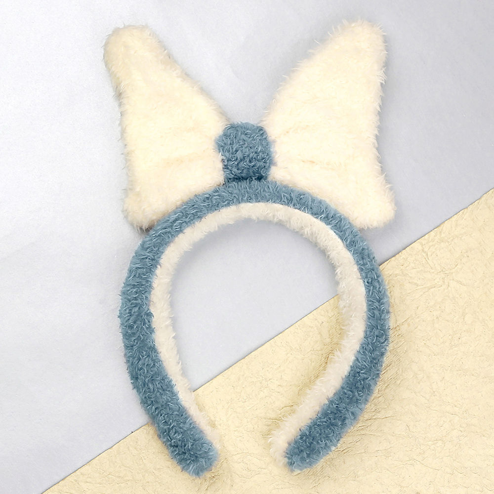 

bow dual color hairband white blue