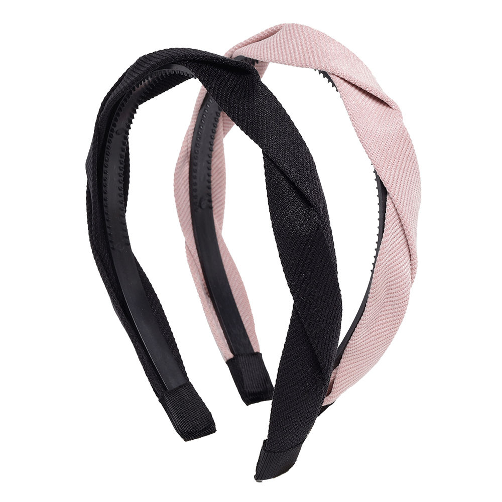 

fashionable headbands for girls black and pink pack of 2