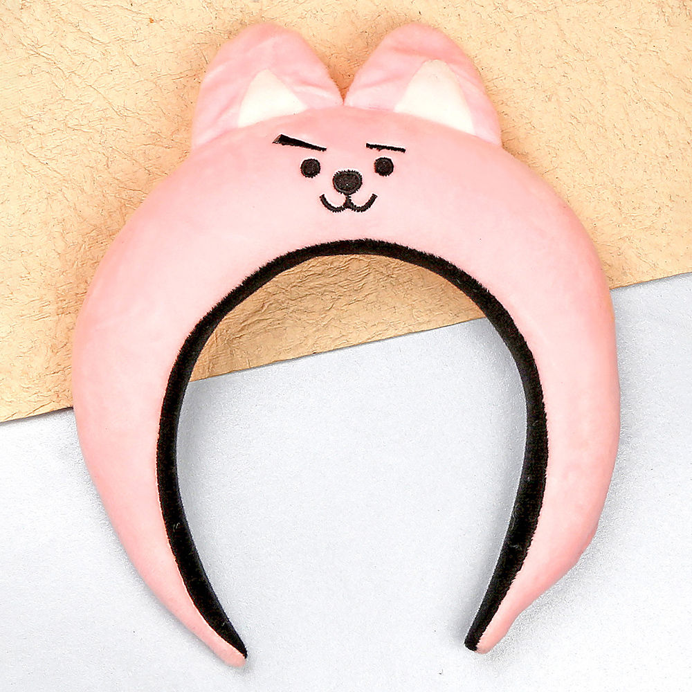 

pig face hairband pink