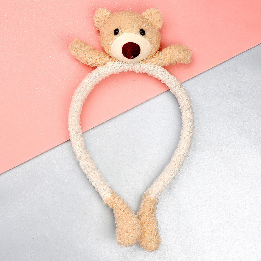 

bear aaplique hairband white