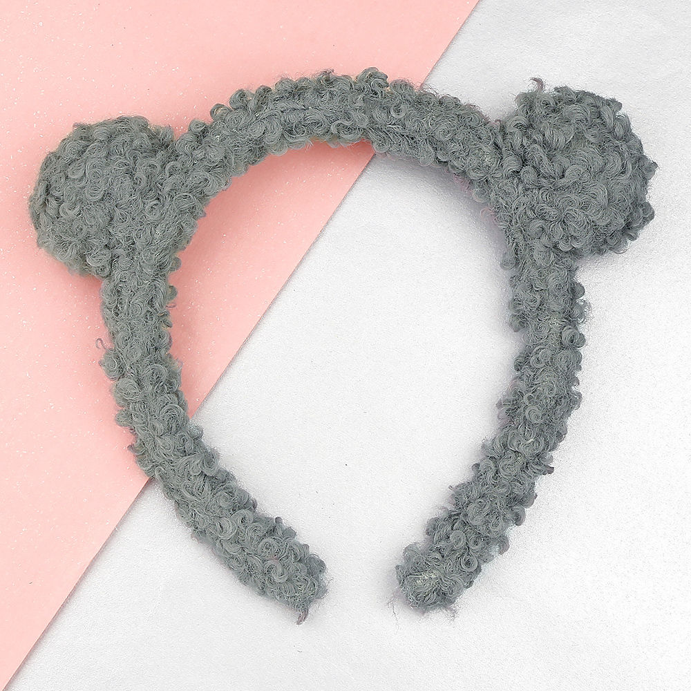 

pom pom applique hairband grey