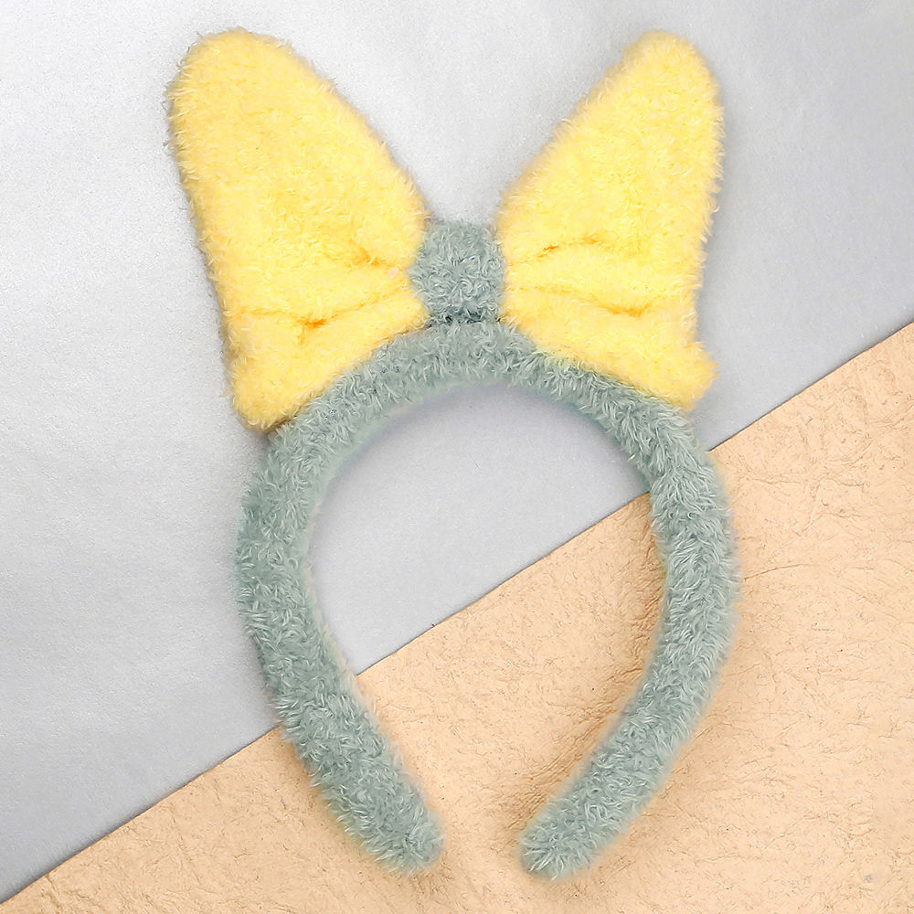 

bow dual color hairband yellow blue