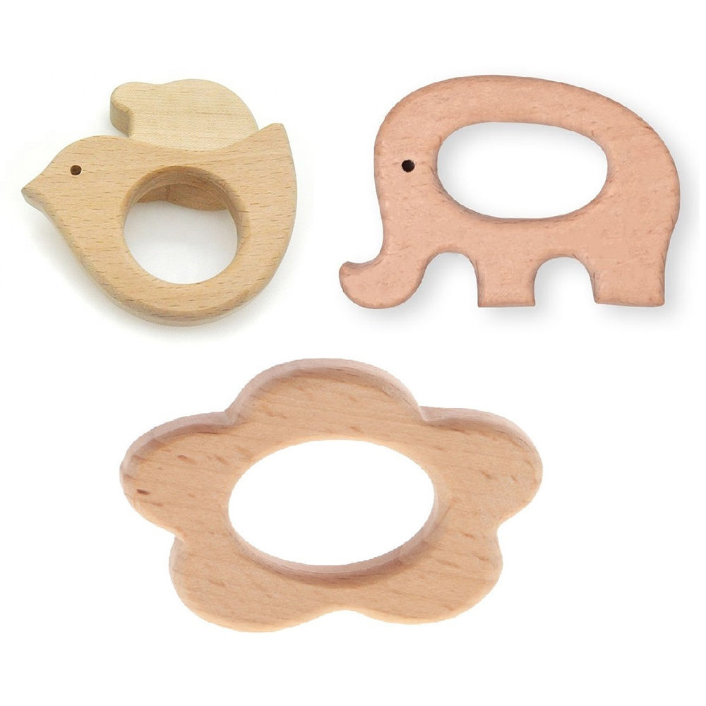 

wooden toy teether is specially designed to easy teething discomfort